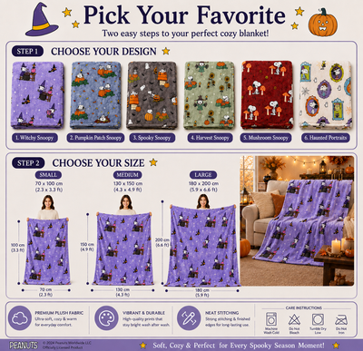 Official Peanuts™ Snoopy Halloween Blanket