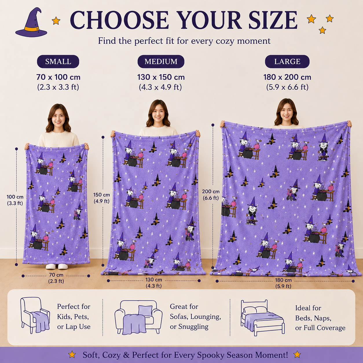 Official Peanuts™ Snoopy Halloween Blanket