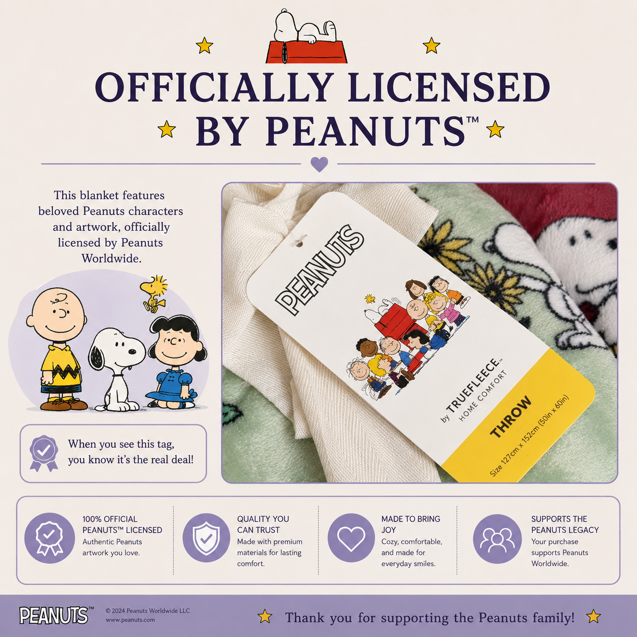 Official Peanuts™ Snoopy Halloween Blanket