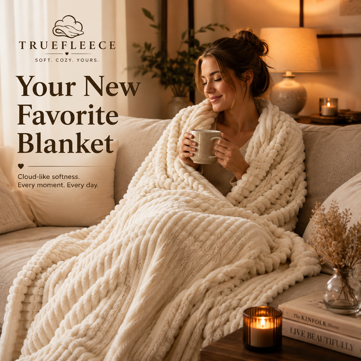 TrueFleece™ Oversized Fuzzy Blanket