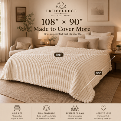 TrueFleece™ Oversized Fuzzy Blanket